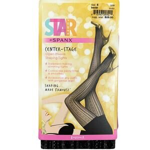 Star Power Spanx Center Stage Open Weave Shaping Tights 2230 Boudoir Black Sz E